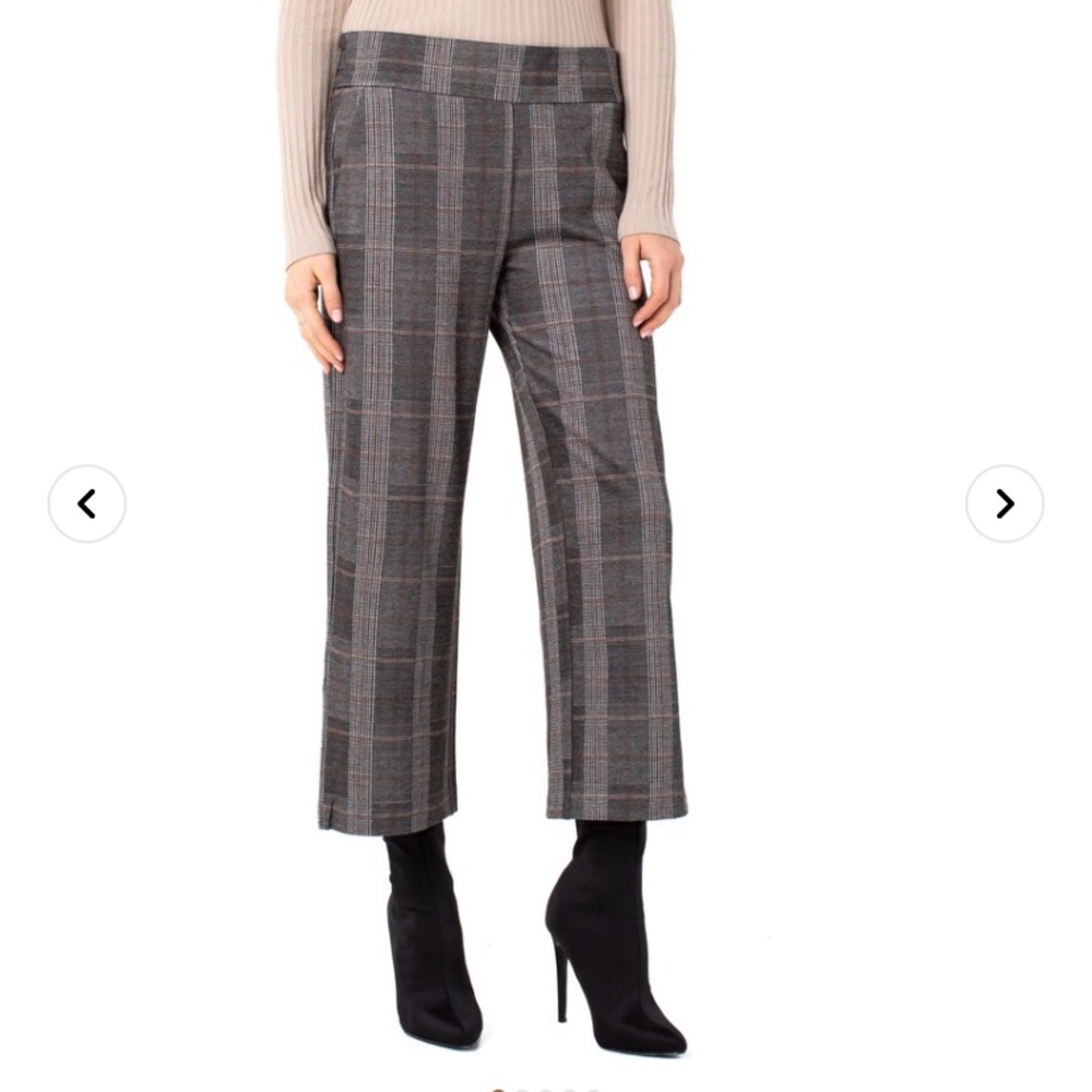 Liverpool Crop Plaid Dress Pants